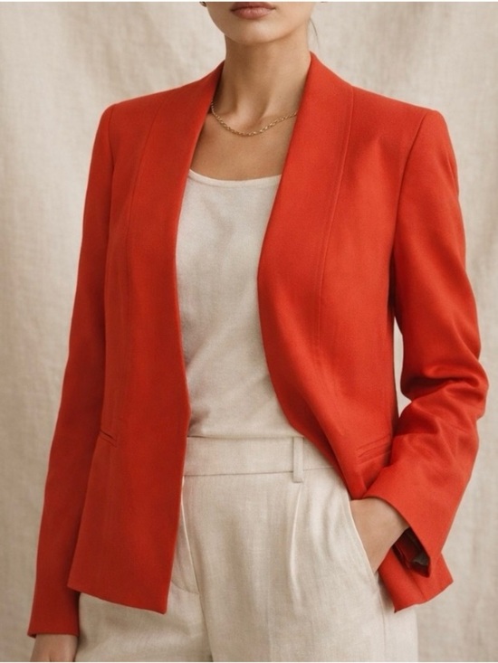 Judith & Charles Jackets & Blazers - Judith and Charles Red Open Front Tailored Blazer size 8